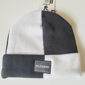 PLAYBOY Black White Checkered Beanie